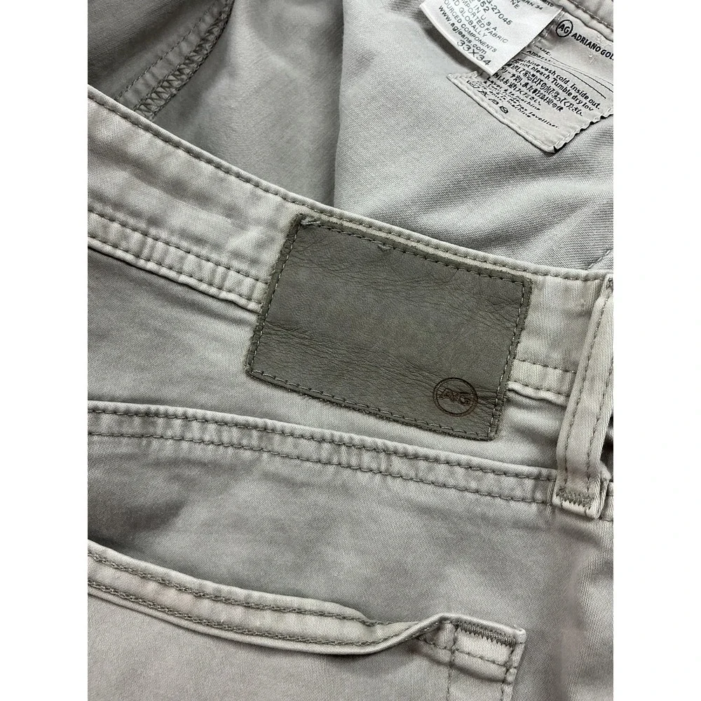 AG Adriano Goldschmied Everett Jeans Mens 35x28 Gray Straight‎ Leg Stretch Denim